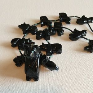 Black Onyx and Turquoise Bear Fetish SALE